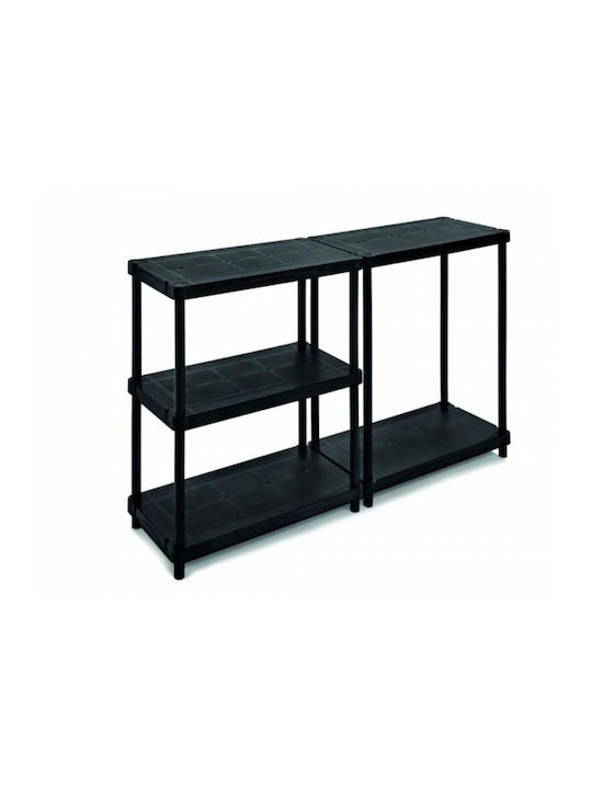 Plastic Outdoor Shelving Unit QBlack 4080S/4 With 5 Black Shelves 80x40x173.4cm