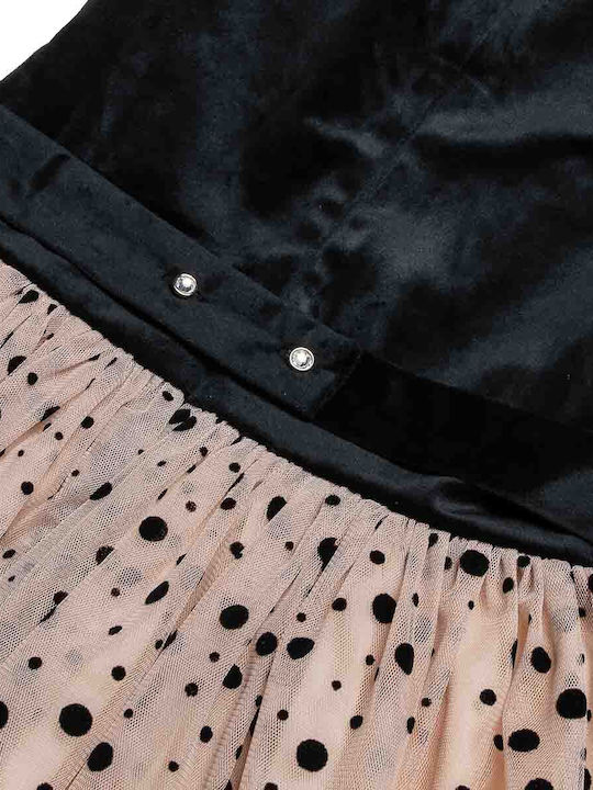 Children's Dress Long Sleeve Velvet Black