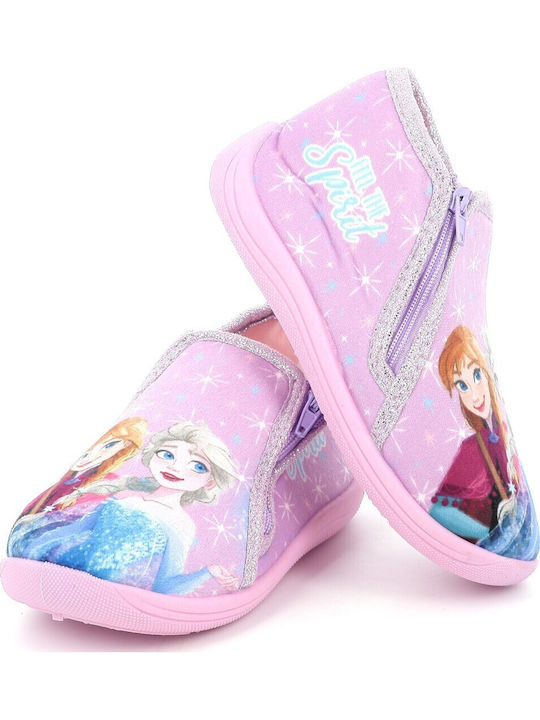 Kids Slippers Boots Purple Frozen