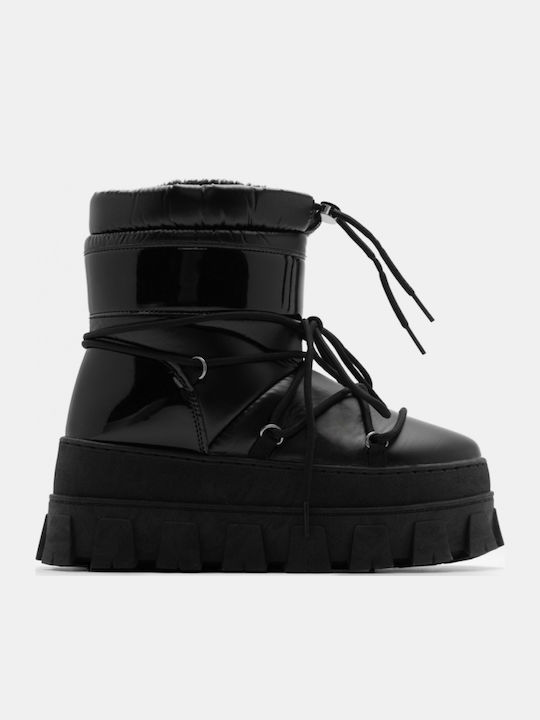Stiefeletten Damen mit Pelz Schwarz