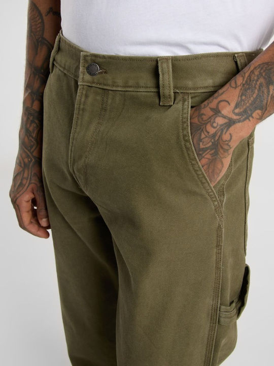 Canvas Men's Trousers with Straight Leg Style Military