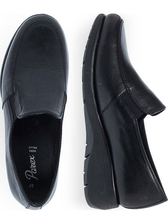 Leather Women's Loafers in Black Color