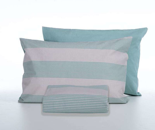 Nef-Nef Homeware Duvet Cover Set Cotton Single with Pillowcase 170x240 Casual Stripe Ecru