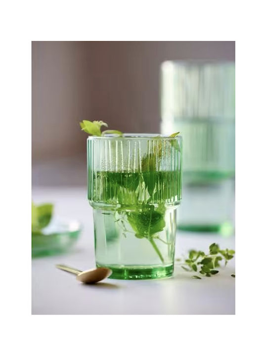 Bitz Set Gläser Kaffee/Freddo / Wasser aus Glas in Grün Farbe 380ml 4Stück