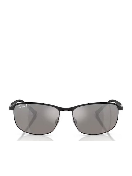 Ray Ban Chromance Men's Sunglasses with Black Metal Frame and Silver Polarized Mirror Lens RB3671C 186/5J