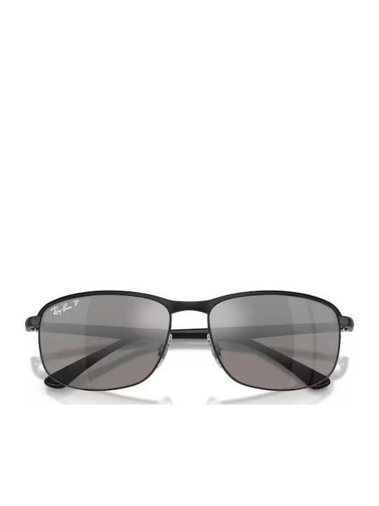 Ray Ban Chromance Men's Sunglasses with Black Metal Frame and Silver Polarized Mirror Lens RB3671C 186/5J