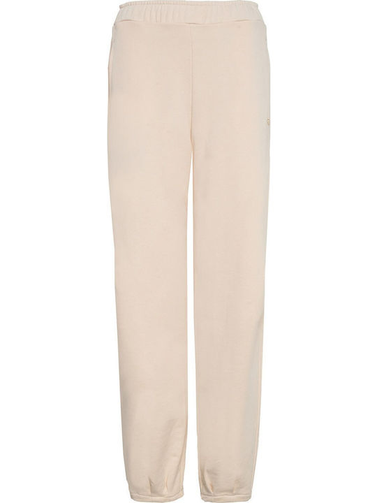 Talie înaltă Pantaloni de Trening cu elastic White