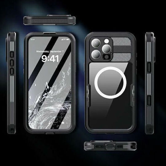 Redpepper 360 Full Cover Σιλικόνης Αδιάβροχο Μαύρο (iPhone 16 Pro Max)