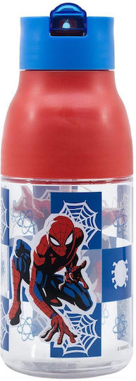 Stor Sipper Ecozen Bottle Kids Water Bottle Spiderman Plastic with Straw Black 420ml