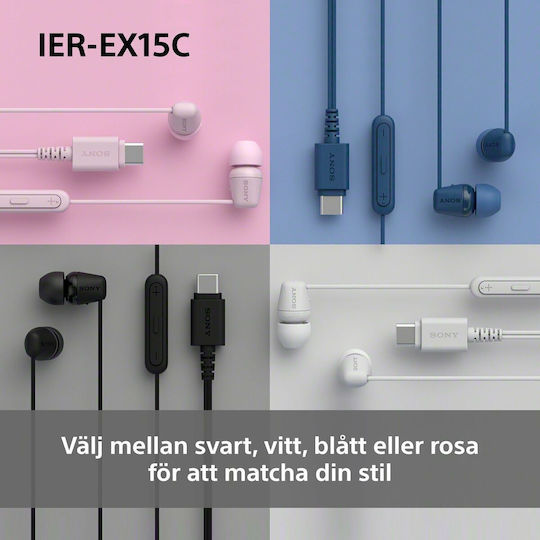 Sony Ier-ex15c In-ear Handsfree Headphones with Connector 3.5mm White
