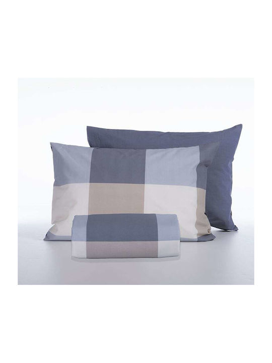 Nef-Nef Homeware Комплект Плик за Завивка Памучен Единичен с Калъфка 170x240 Casual Check Деним