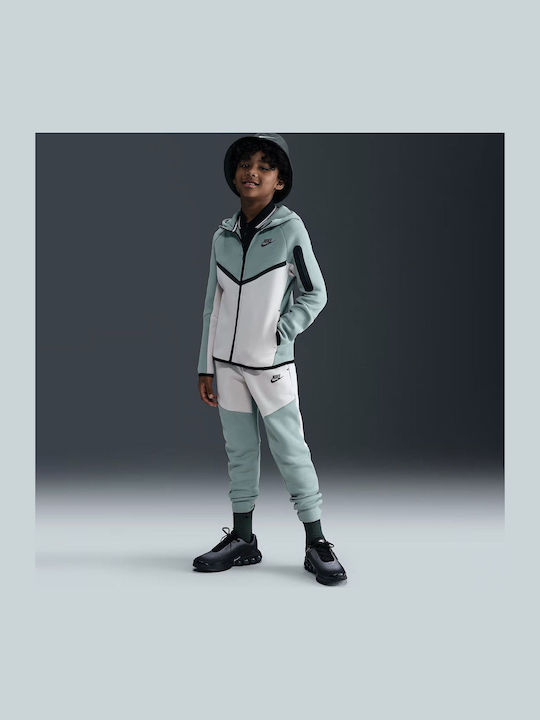 Athletic Kids Sweatshirt Cardigan Fleece with Hood White Tech Fleece Fz