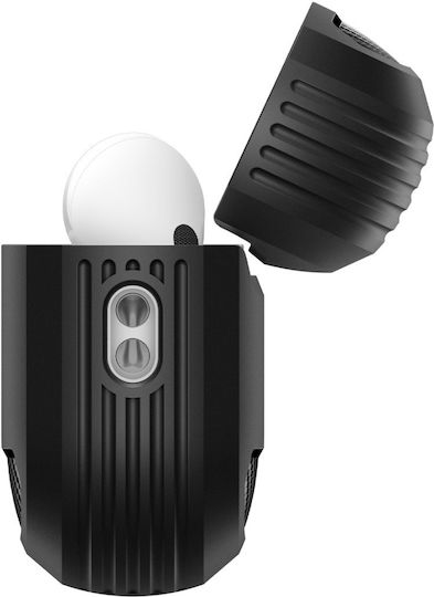 Spigen Rugged Armor Hülle Silikon mit Haken in Schwarz Farbe für Apple AirPods Pro 3
