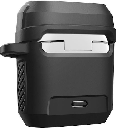Spigen Lock Fit Θήκη Πλαστική / Σιλικόνης με Γάντζο σε Μαύρο χρώμα για Google Pixel Buds 2a