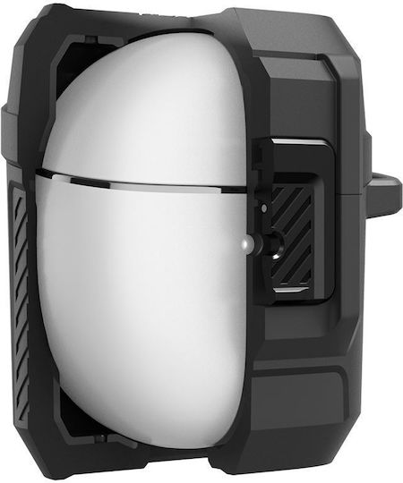 Spigen Lock Fit Θήκη Πλαστική / Σιλικόνης με Γάντζο σε Μαύρο χρώμα για Google Pixel Buds 2a
