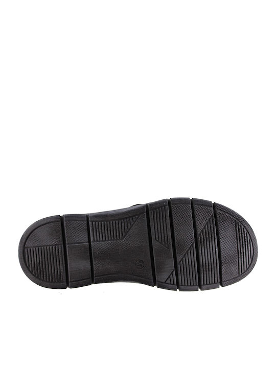 Leder Stiefeletten Damen Schwarz