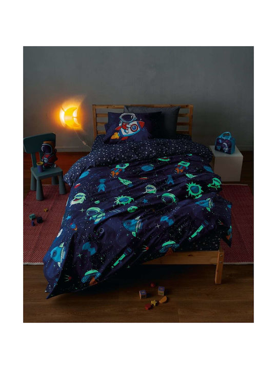 Kentia Single Cotton Sheet Set Sirius Sirius Blue 160x270cm 3pcs