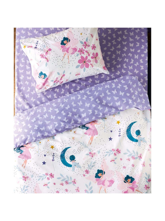 Kentia Sheet Set Single Cotton Versus Purple 160x270cm 3pcs