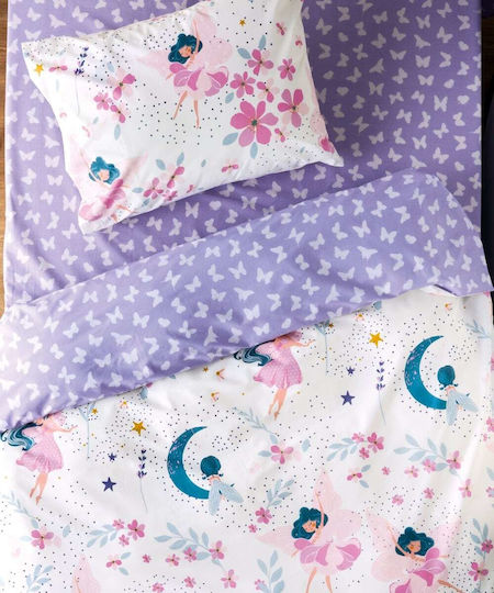 Kentia Sheet Set Single Cotton Versus Purple 160x270cm 3pcs