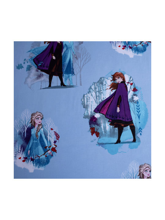 Disney Σεντόνι Μονό με Λάστιχο Βαμβακερό Frozen Blue 90x200cm
