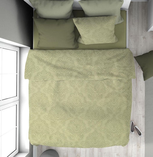 Dimcol Σετ Σεντόνια Μονά Βαμβακερά Light Olive 160x240cm 3τμχ