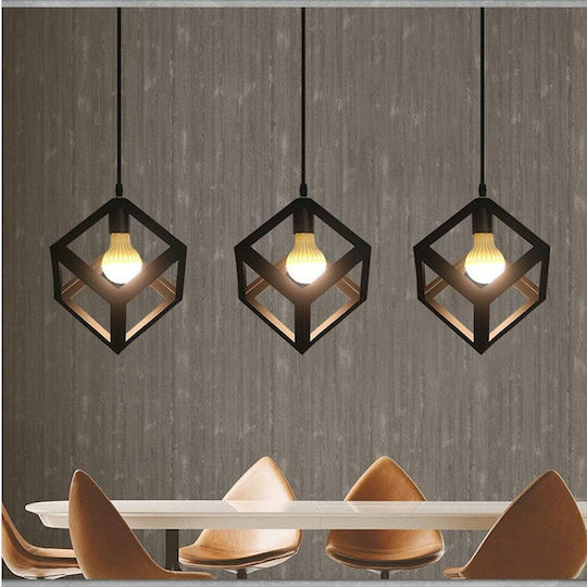 VenCore Pendant Light Black with Socket E27 25x25cm