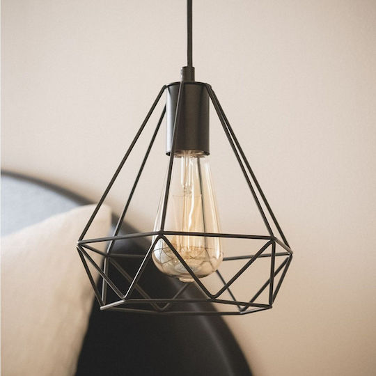 VenCore Pendant Light Black with Socket E27 20x20cm