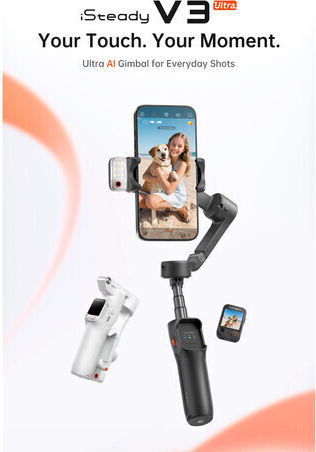 Hohem Isteady V3 Ultra Phone Gimbal with 3 Axis Stabilization and 9 Operating Hours Black