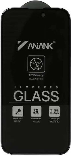 Anank 2.5d Защитен Екран С Поверителност За iPhone 15 Черен