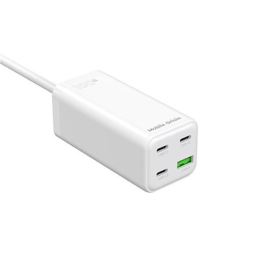 Mobile Origin Charging Stand GaN with USB-A Port and 3 USB-C Ports 100W Power Delivery in White color (MO-100CMH-PW18)