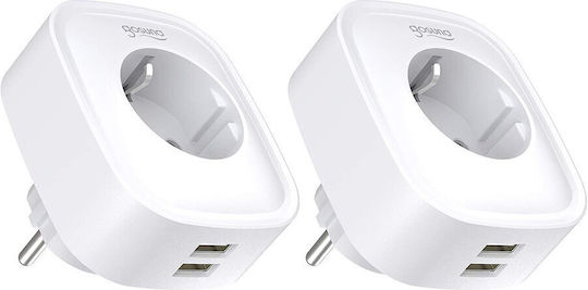 Gosund Nitebird Inteligent Bandă de alimentare 2 Prize cu 2 USB-A, Comutator și Telecomandă 2buc
