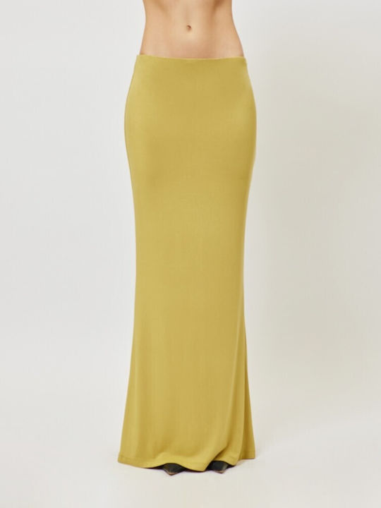 High-waisted Maxi Skirt Yellow