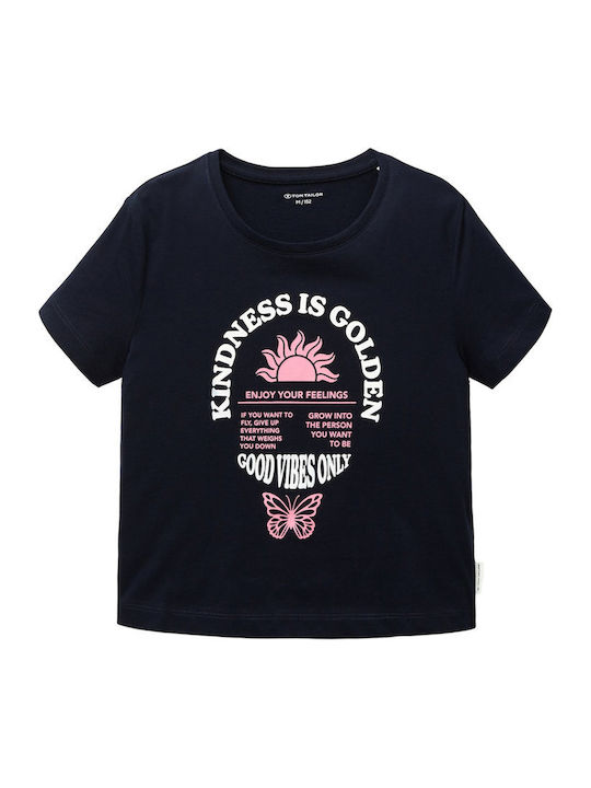 Παιδικό Crop Top Κοντομάνικο Navy Μπλε