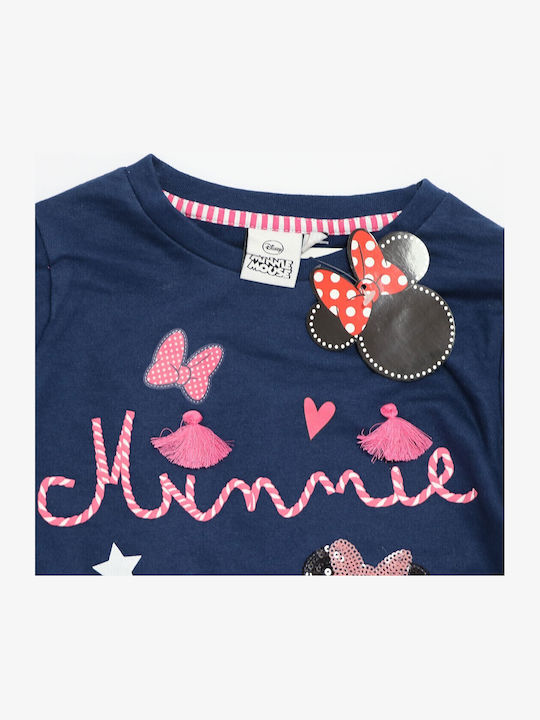 Kinderhemd Langarm Blau Minnie Mouse