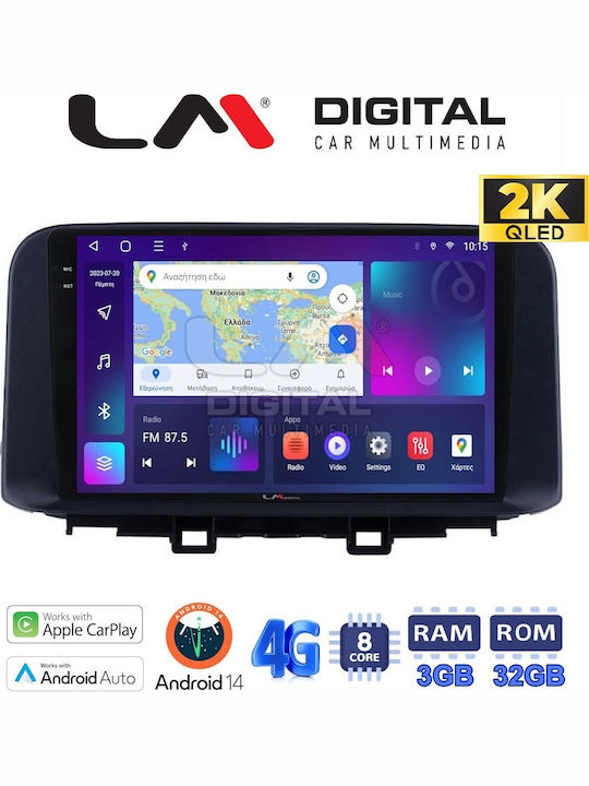 LM Digital Car Audio System for Hyundai Kona 2017+ (Bluetooth/USB/WiFi/GPS/Apple-Carplay/Android-Auto)