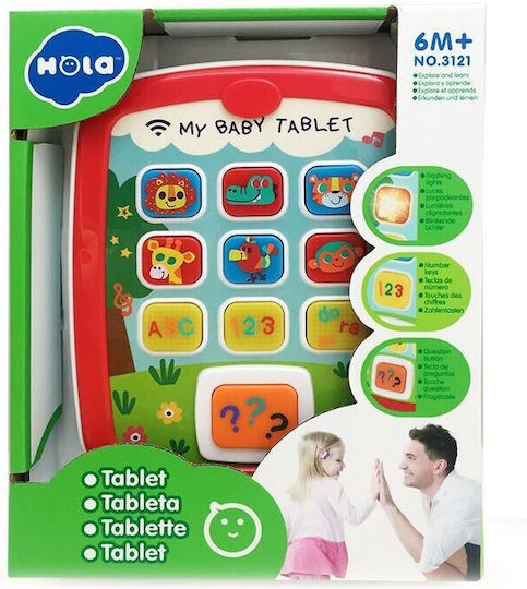 Hola Toys Бебешки лаптоп-таблет Детски таблет с музика, светлина и звуци за 12++ месеца