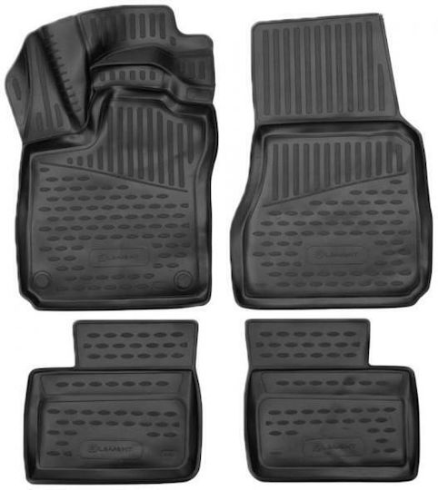 Novline Set of Front and Rear Mats 4pcs Tray Type for Renault Twingo 2014+ Black