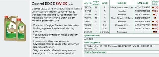 Castrol Edge Масло за Автомобили 5W-30 5лт