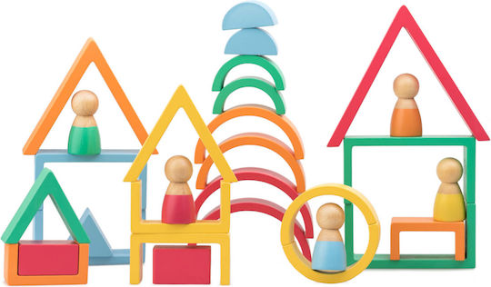 Kipod Rainbow Blocks Montessori Lernspiel Wissen aus Holz für 3+ Jahre alt Jahre