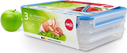 Emsa Set Cutii De Prânz Din Plastic Albastre 3 Bucăți