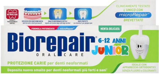 BioRepair Junior Children's Toothpaste for 6+ Years with Mint Flavor 75ml