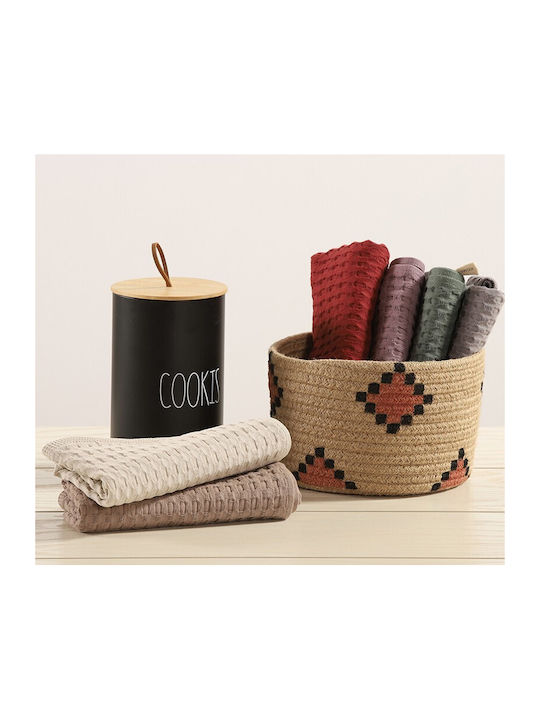 Nef-Nef Homeware Wafflow 24 Чаена кърпа в Зелен Цвят 45x68см