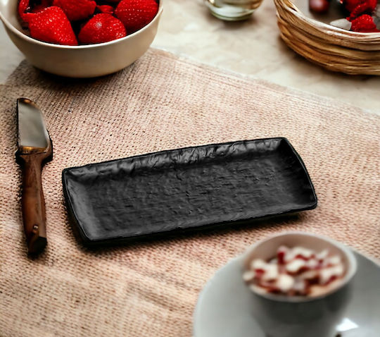 XM-Casa Servierplatte Rechteckig Kunststoff Schwarz 32.5x17.5cm 1Stück