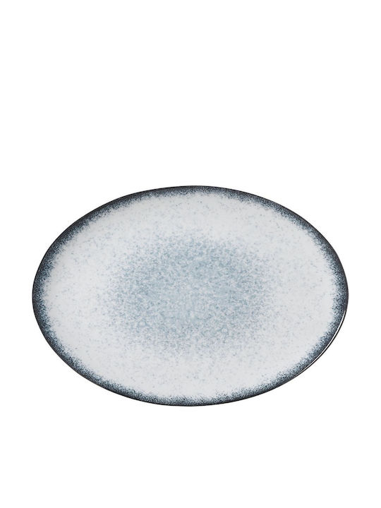 Dot Serving Platter Oval made of Porcelain White