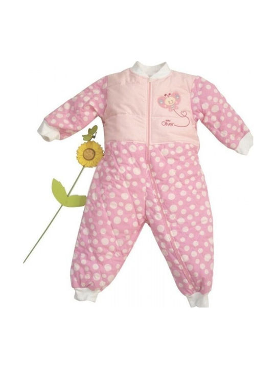 Baby Oliver Winter Sleeping Bag with Feet Pink