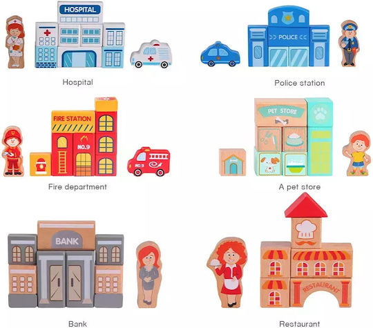Classic World City Wooden Building Blocks For 1.5+ Years 100 Pieces