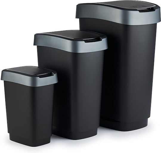 Rotho Babydesign Coș Twist De Gunoi Din Plastic Argintiu 50lt
