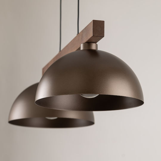 TK Lighting Oslo Κρεμαστό Φωτιστικό Καφέ LED Ράγα 83εκ.