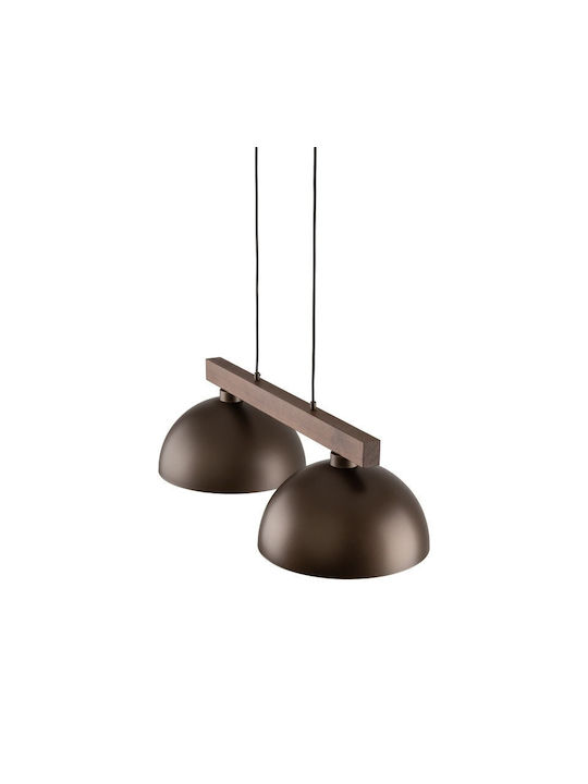 TK Lighting Oslo Κρεμαστό Φωτιστικό Καφέ LED Ράγα 83εκ.