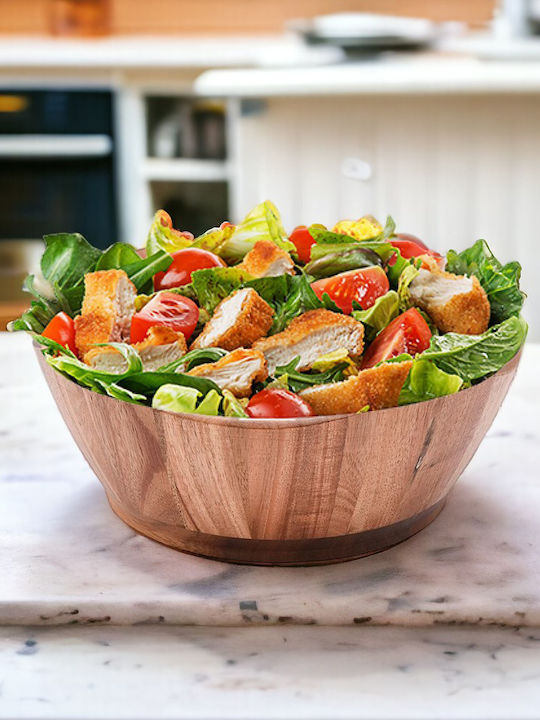 XM-Casa Salatschüssel Hölzernes Braun 25x10cm 1Stück
